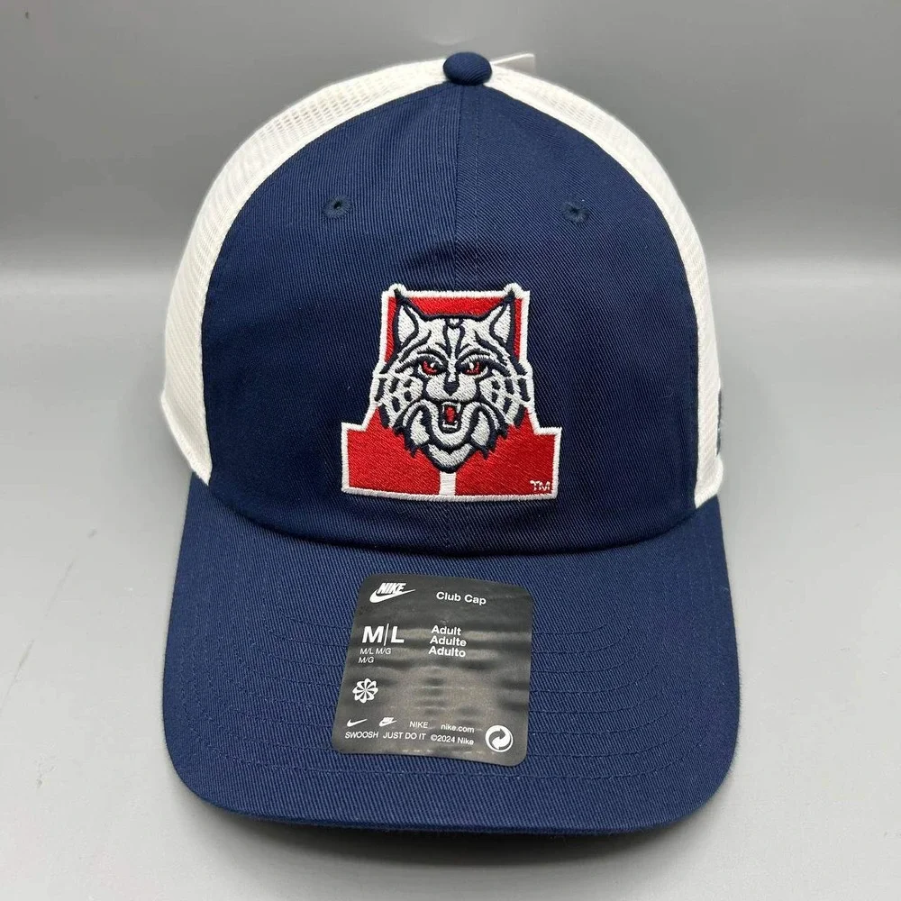 Nike Club Arizona Wildcats Trucker Hat Men M-L Blue Strap Back Cap Cotton New